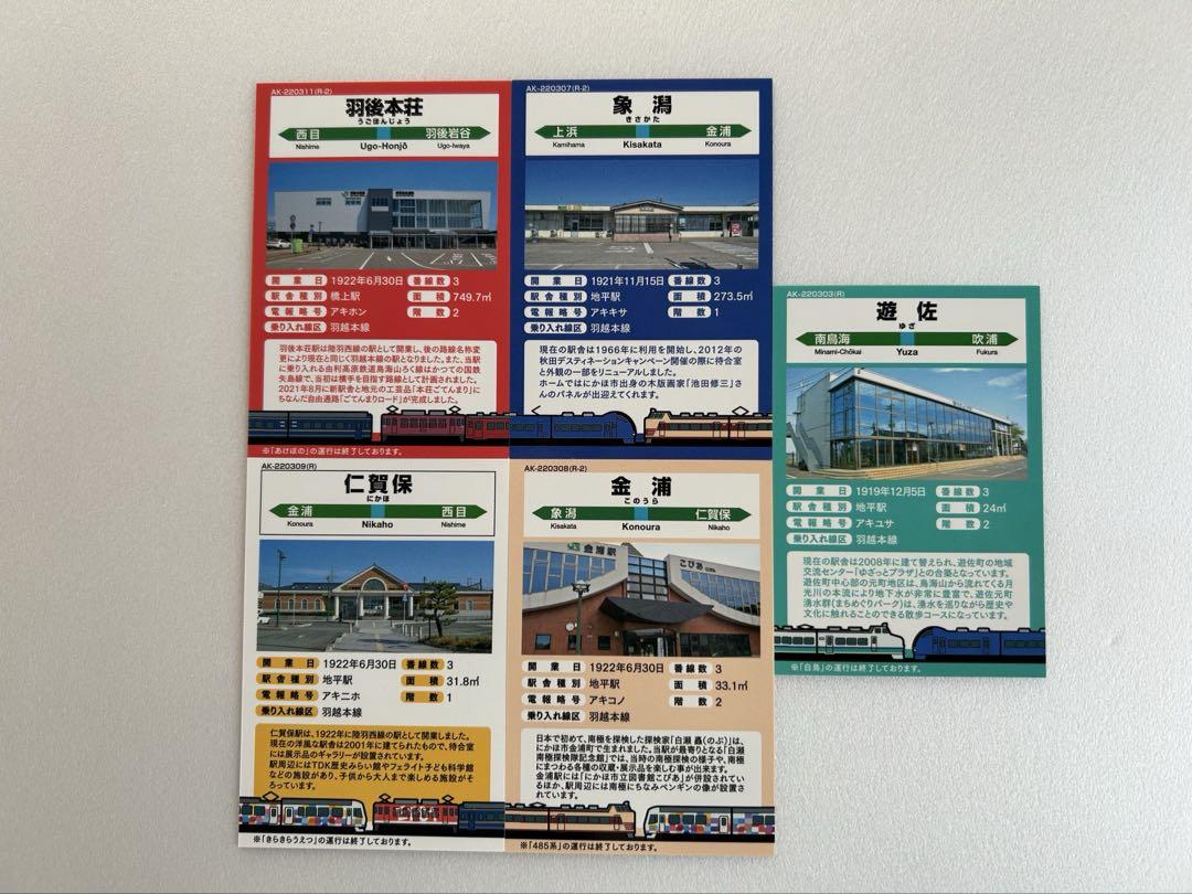 JR東日本秋田支社，羽越本線全線開通100周年記念「駅カード」を