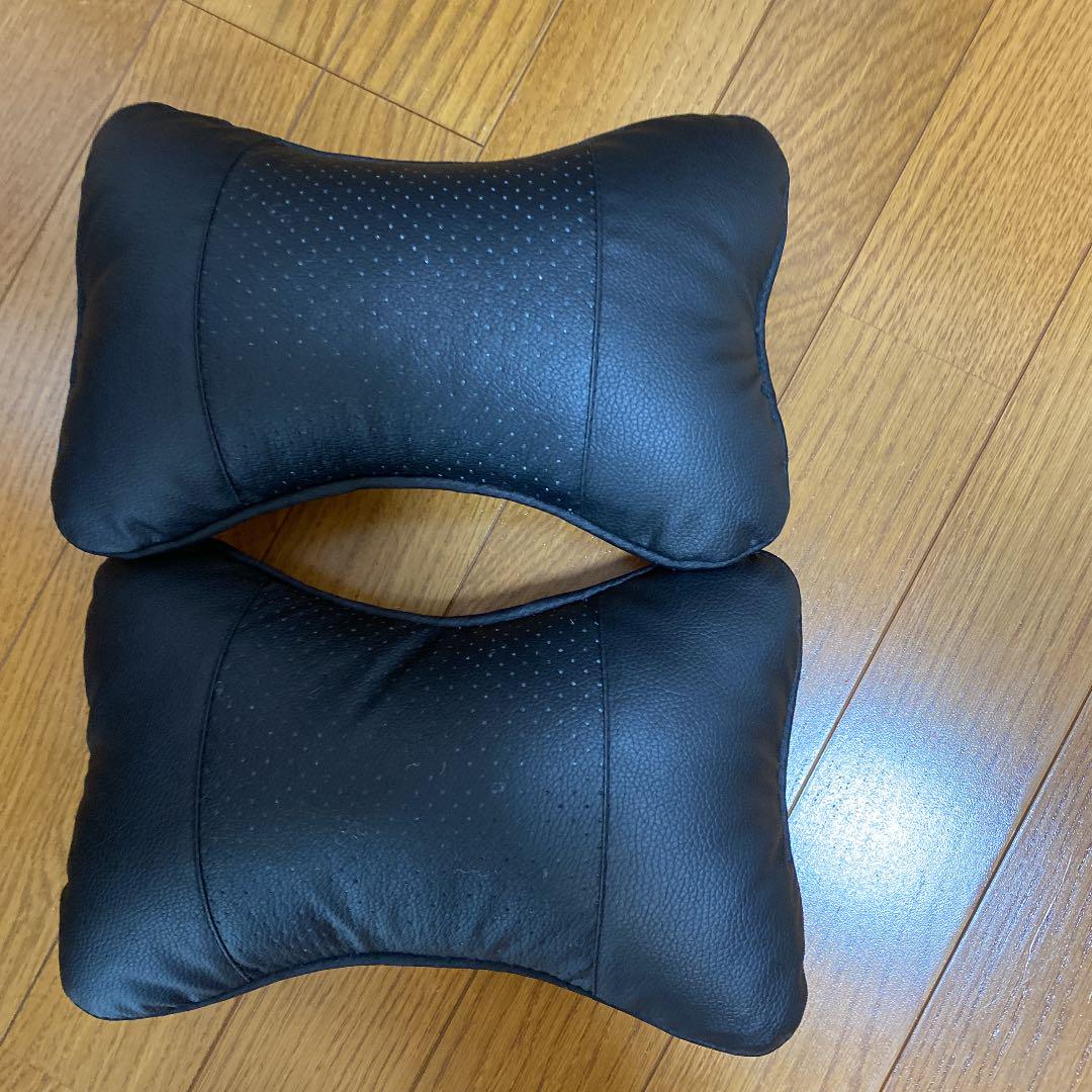 車 ネックパッド 2個セット クッション ヘッドレスト ブラック カー用品 枕