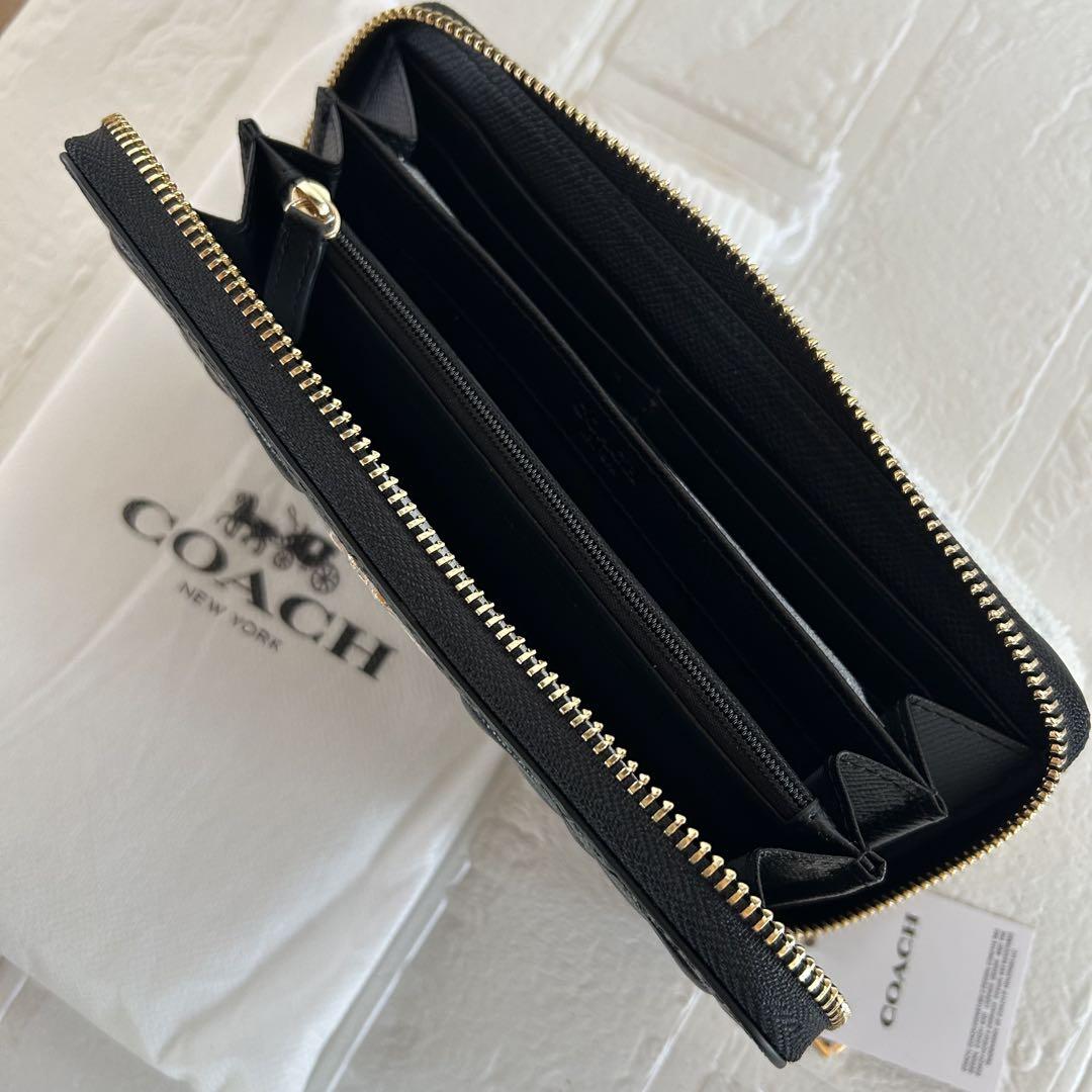 COACH 長財布 ブラック IMBLK シグネチャー