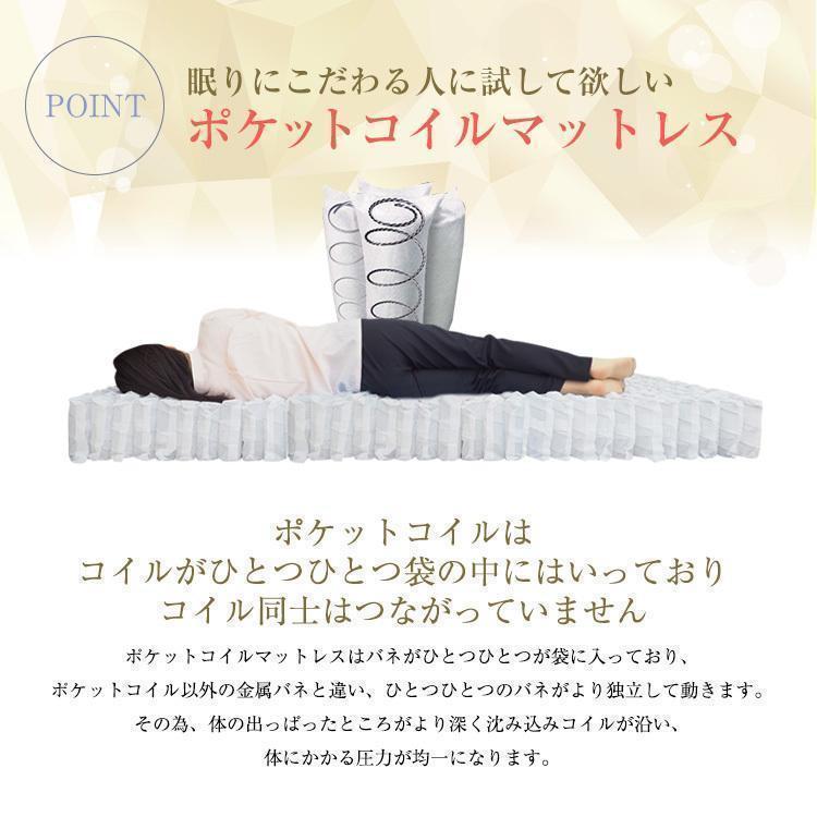 7040 ブラック マットレス シングル 腰痛 ポケットコイル 厚み20cm