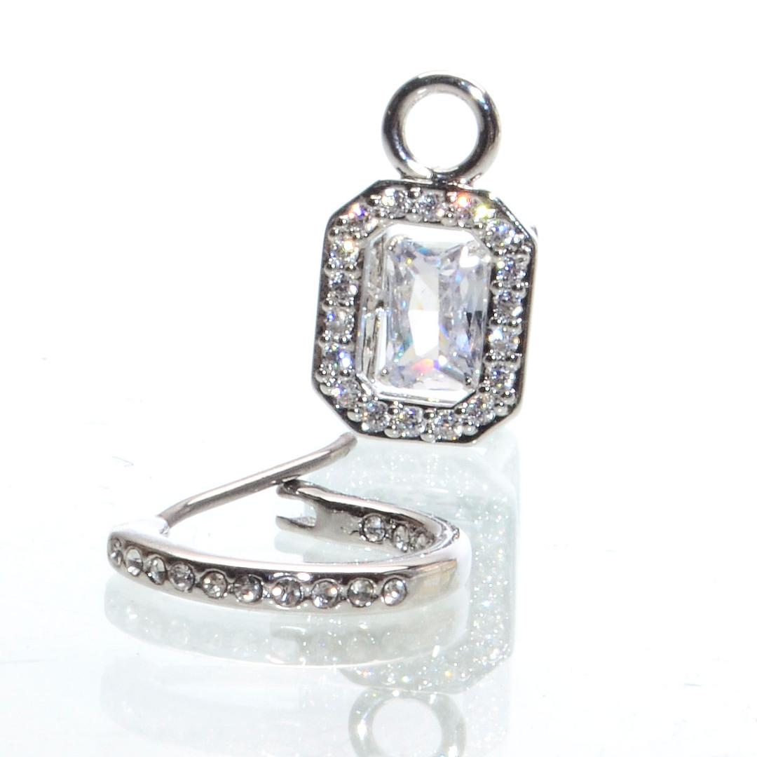 スワロフスキー Una ドロップピアス オクタゴンカット Swarovski