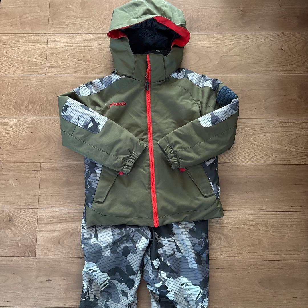 フェニックス　phenix子ども用スキーウェア 上下セット　カーキ130㎝