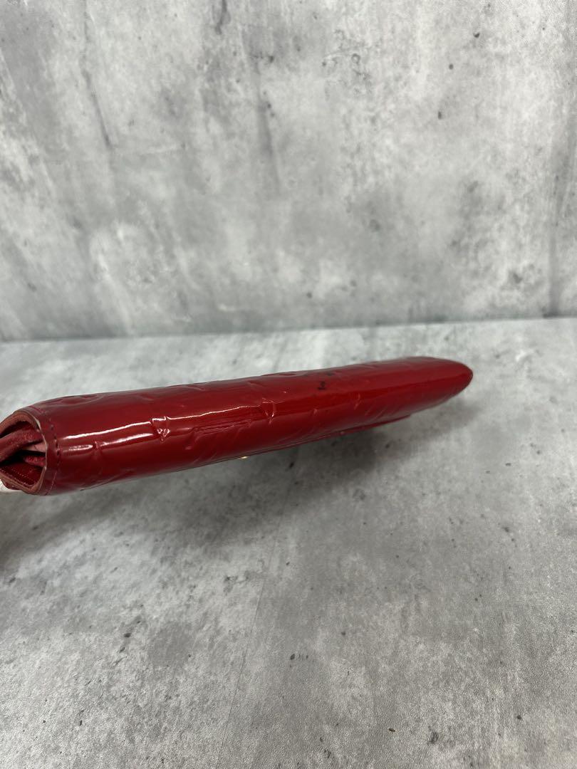 LOUIS VUITTON 長財布 エナメル RED 総柄 モノグラム レッド