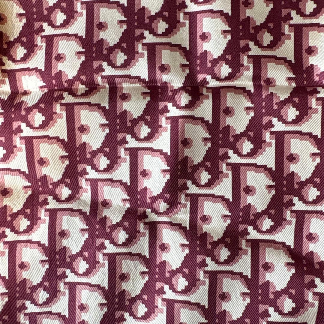 Dior ディオール スカーフ トロッター　総柄ロゴ ボルドー 大判