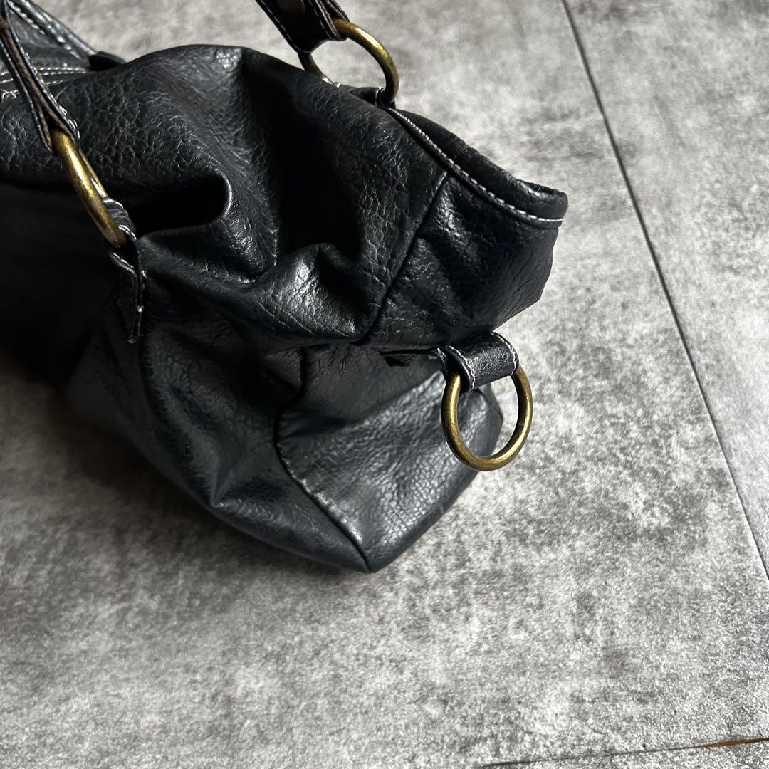 archive grunge leather gimmick bag black バッグ