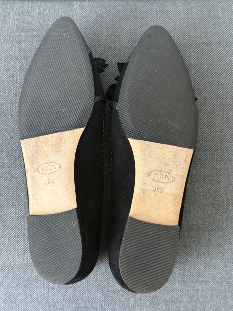 美品　TOD'S ブラックフラットシューズ 36.5サイズ 23.5cm 黒