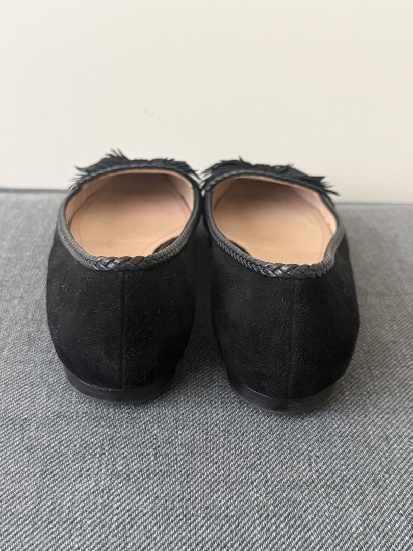 美品　TOD'S ブラックフラットシューズ 36.5サイズ 23.5cm 黒
