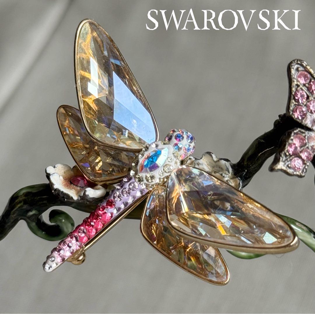 新しく着き SWAROVSKI 入手困難 廃盤品 スワロフスキー トンボ 蜻蛉 アクセサリー