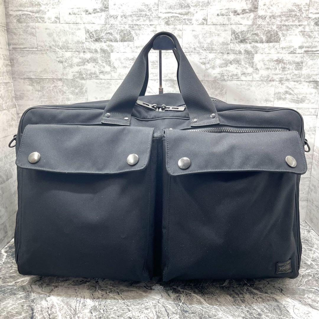 美品✨ ポーター アングル 2way ダッフルバッグ ボストンバッグ 黒 大容量