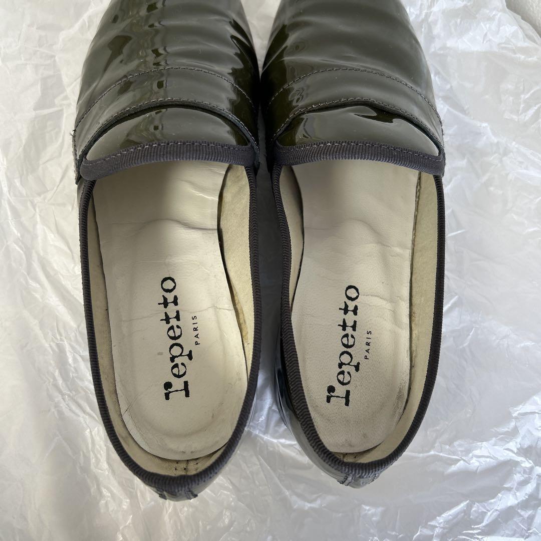 ✨美品　repetto ダークグリーン エナメル フラットシューズ