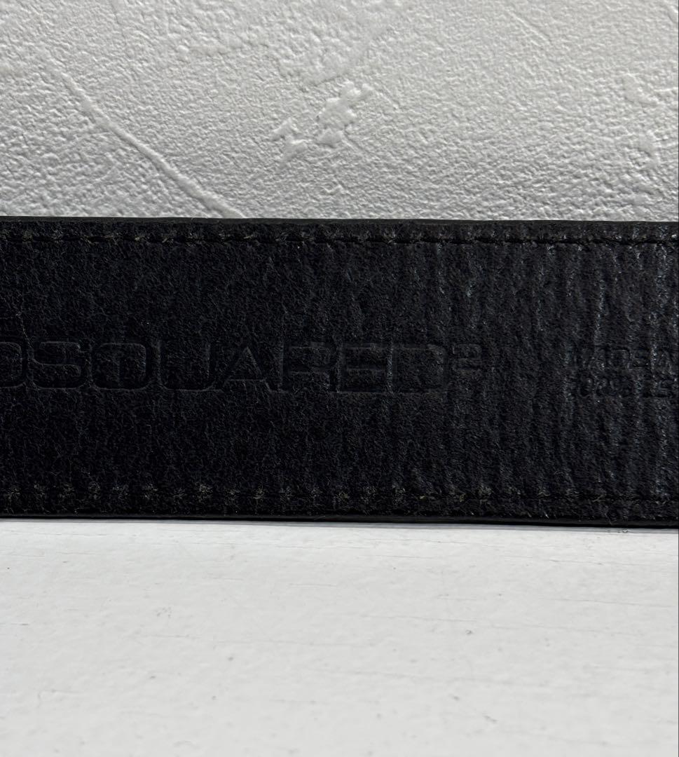 【未使用】 DSQUARED2 ロゴバックルレザーベルトサイズＬヴィンテージ