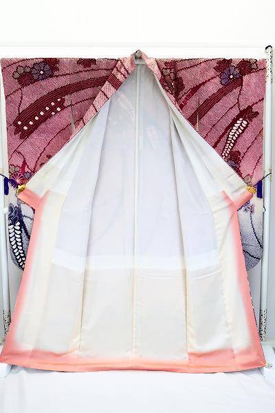 美品 総絞り 本振袖 紫 手絞り 花文 身丈166cm 成人式 結婚式 正絹