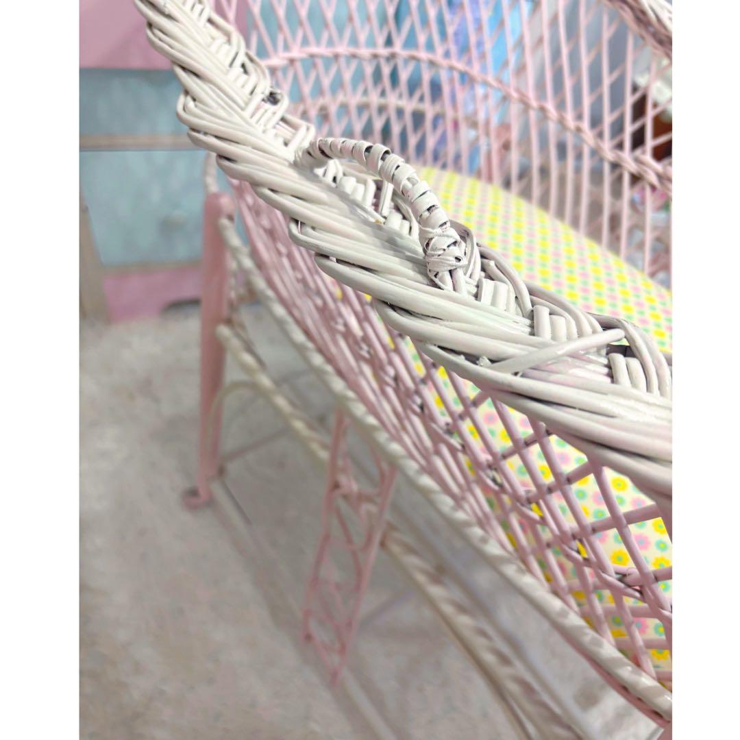 お げ ヴィンテージ ウィッカー ベビーベッド ラタン家具やや傷や汚れあり NEXPOTALLINN_EU