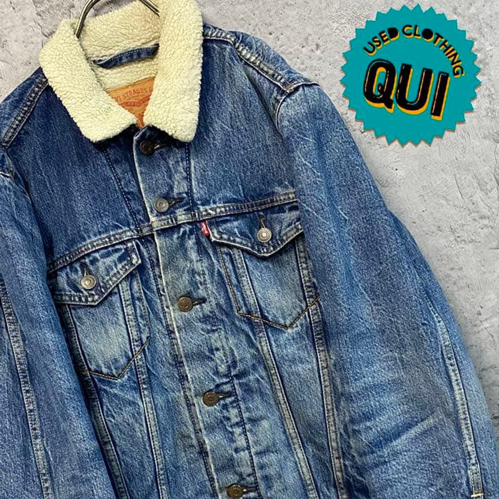 USA古着○リーバイス 裏ボアデニムジャケット インディゴ L aljaser.com.bh