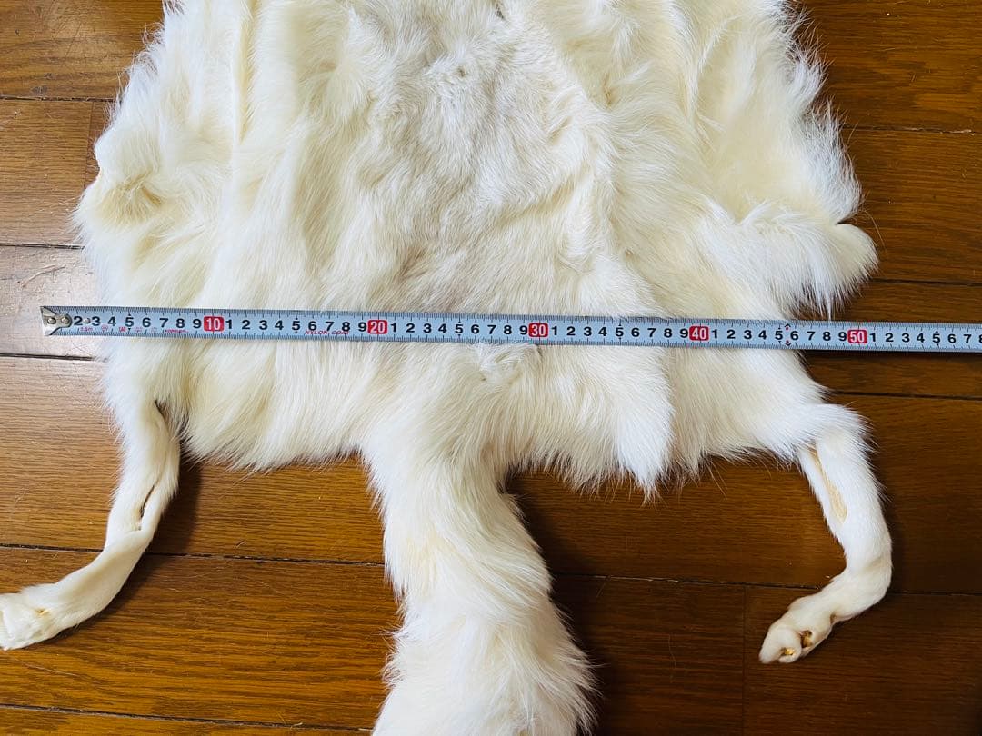 ホワイトフォックス　原皮　毛皮　ラグ