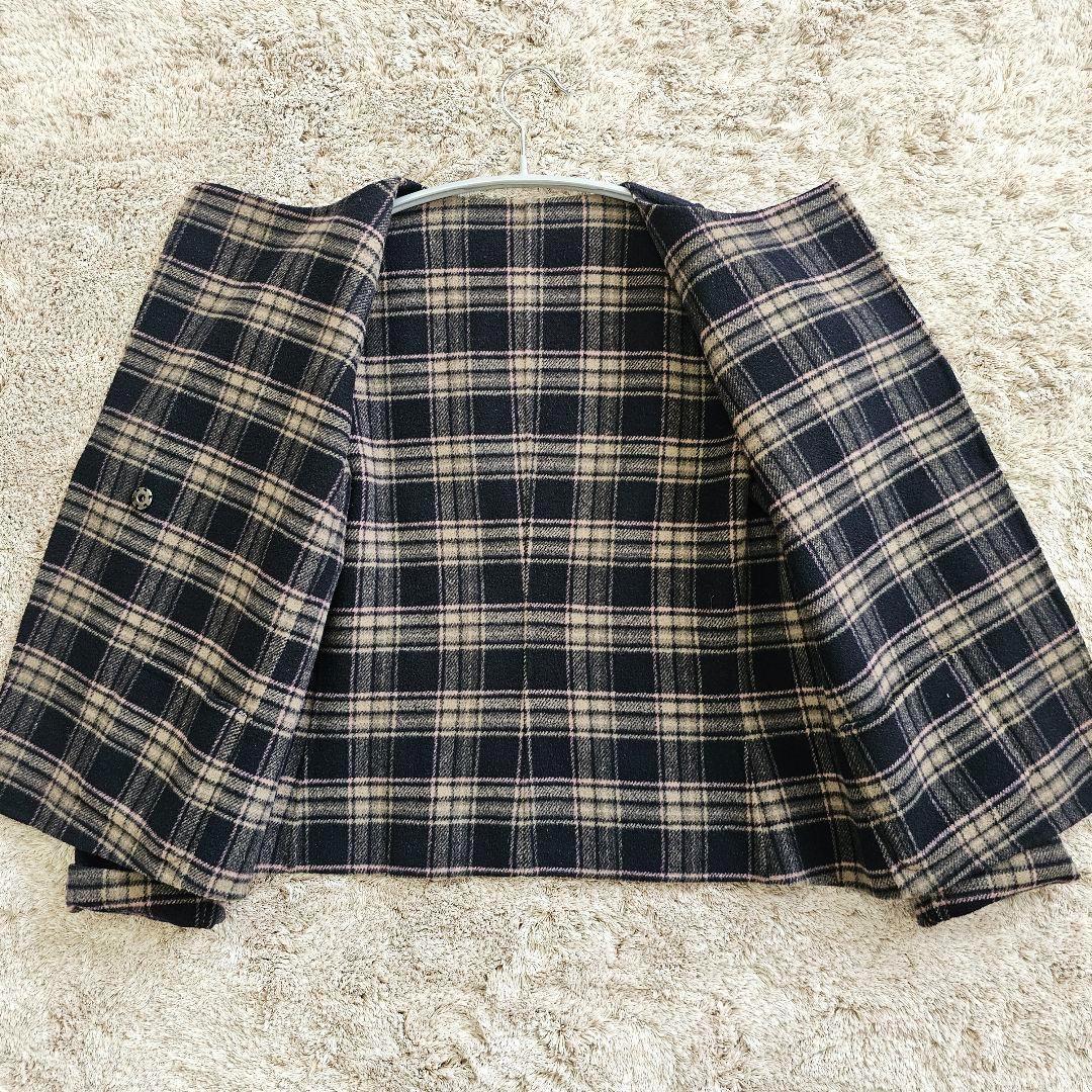 美品　マックスマーラ　クチートアマーノ　ダブルフェイス　グレー　ジャケット　38 Max Mara クチートアマーノ ダブルフェイス チェック ジャケット
