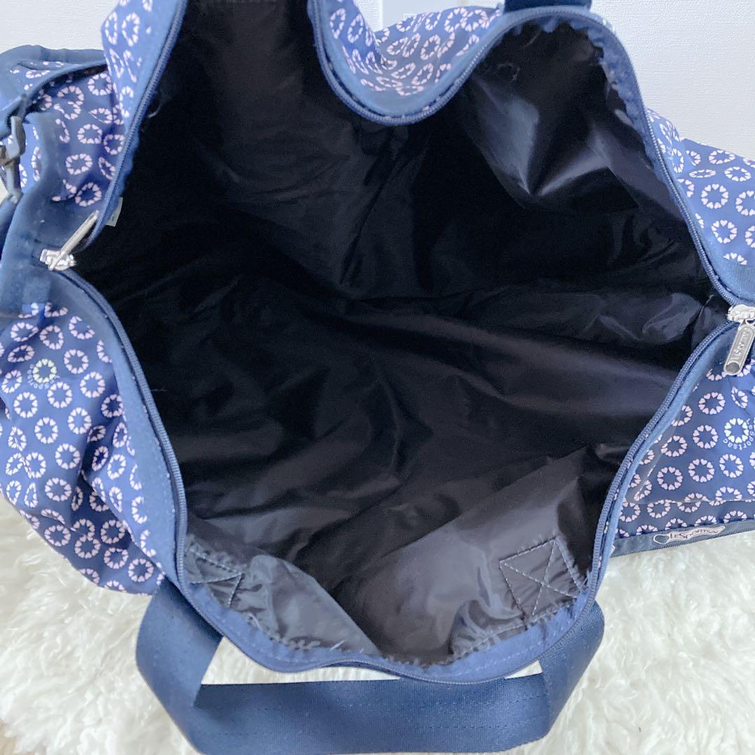 LeSportsac レスポートサック　大容量　ネイビー　花柄　ボストンバッグ