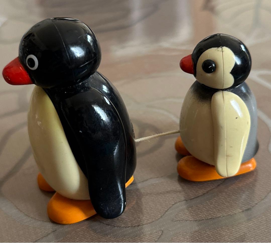 【新品未使用】ピングー&ピンガ　木のおもちゃ　コロコロ ピングー PINGU 木製 手押し車 木のおもちゃ ころころ人形