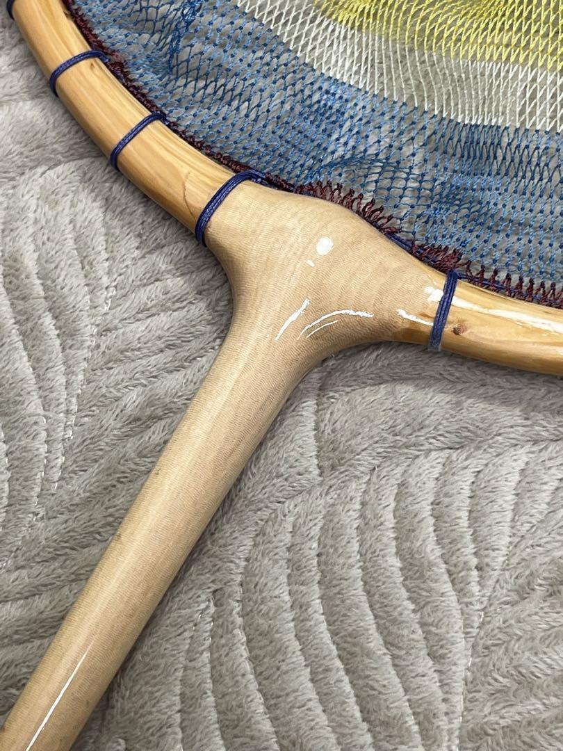 【未使用】木製タモ　玉網　へらぶな　玉枠　約29.6cm