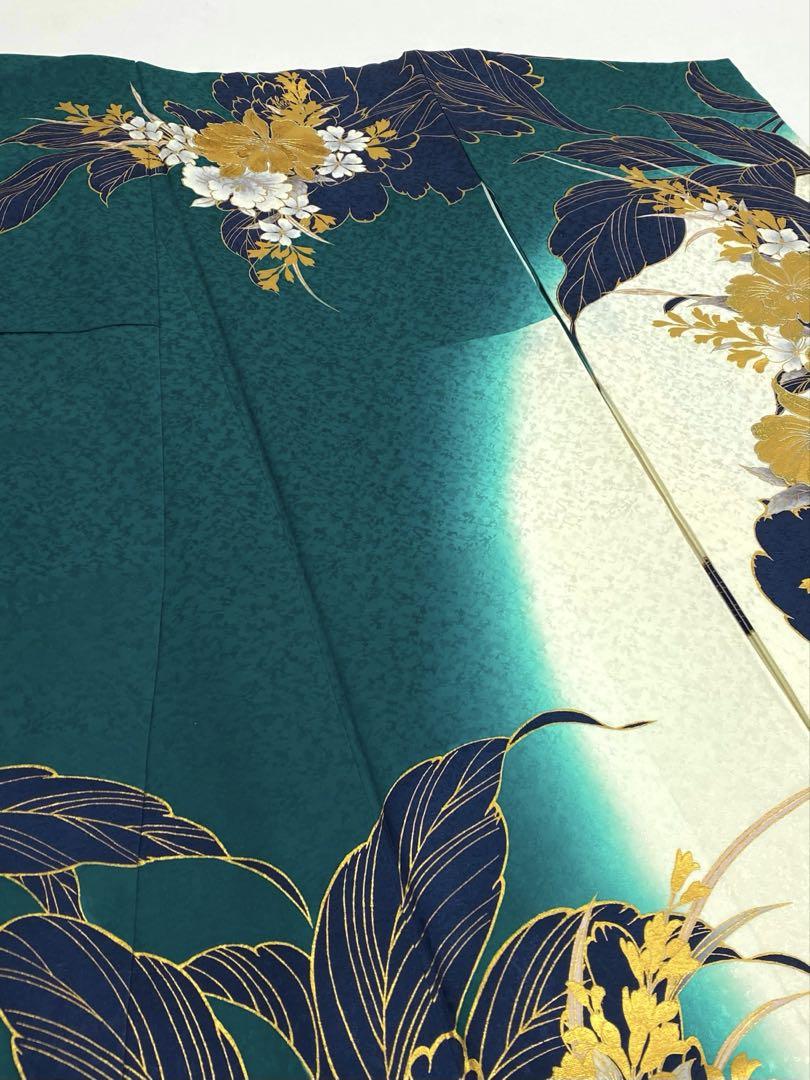 振袖 豪華 金彩 グリッター箔 紋意匠 洋花 大輪 身丈168cm 撥水加工済