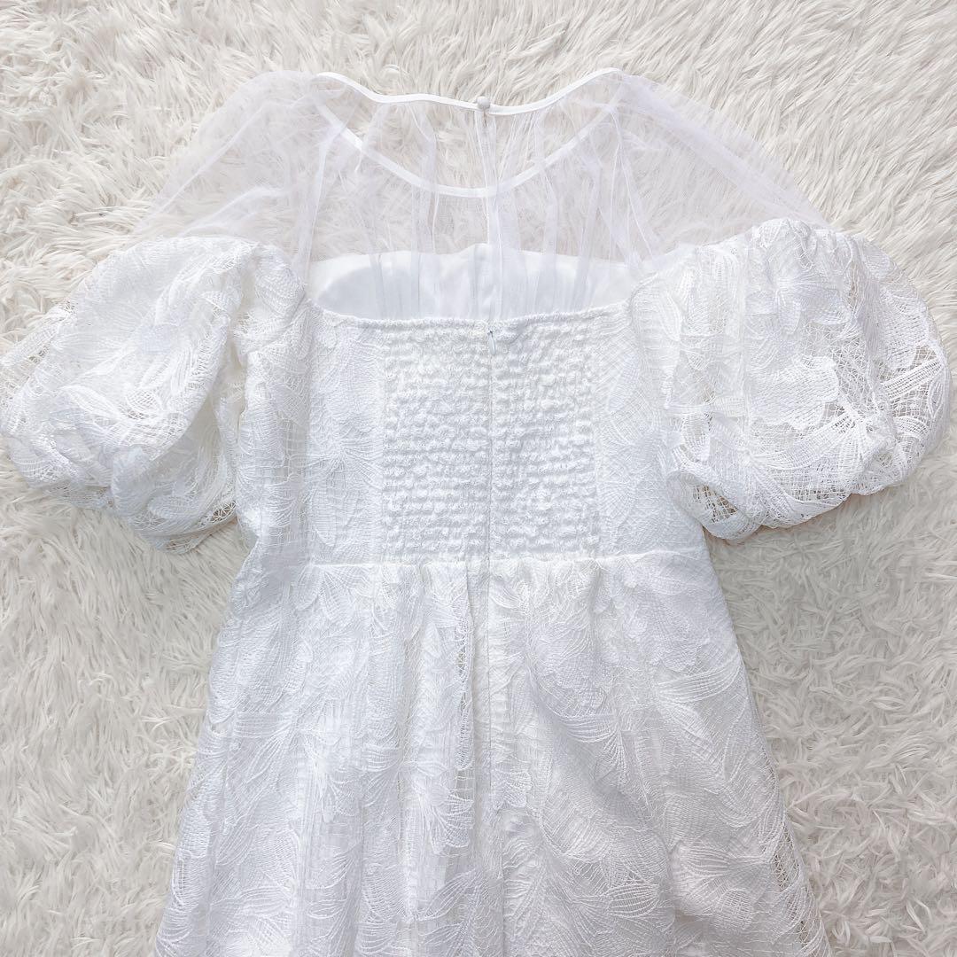 LE'RURE Cotton race souffle sleeve dress | DRESS,DRESS