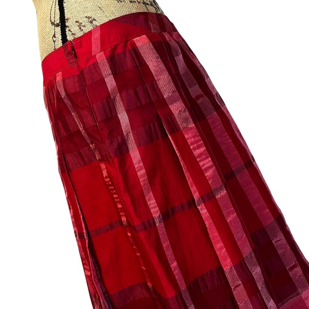【美品】【シルク】【46】BURBERRY LONDON メガチェック スカート