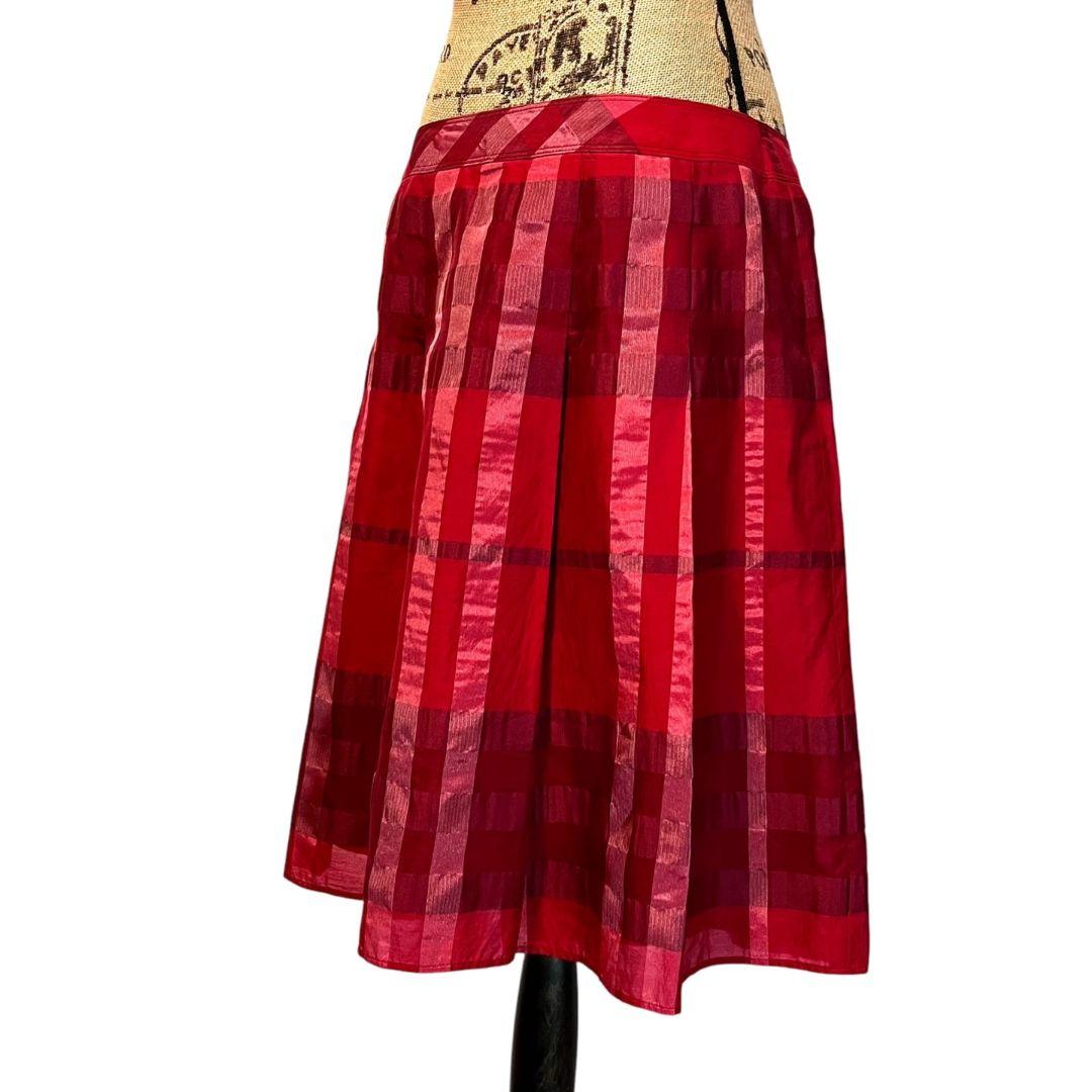 【美品】【シルク】【46】BURBERRY LONDON メガチェック スカート
