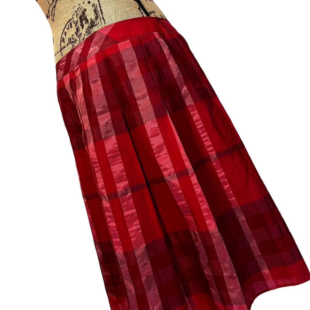 【美品】【シルク】【46】BURBERRY LONDON メガチェック スカート