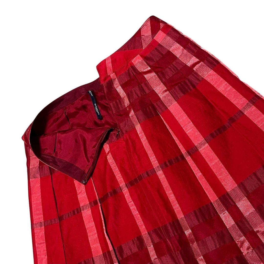 【美品】【シルク】【46】BURBERRY LONDON メガチェック スカート