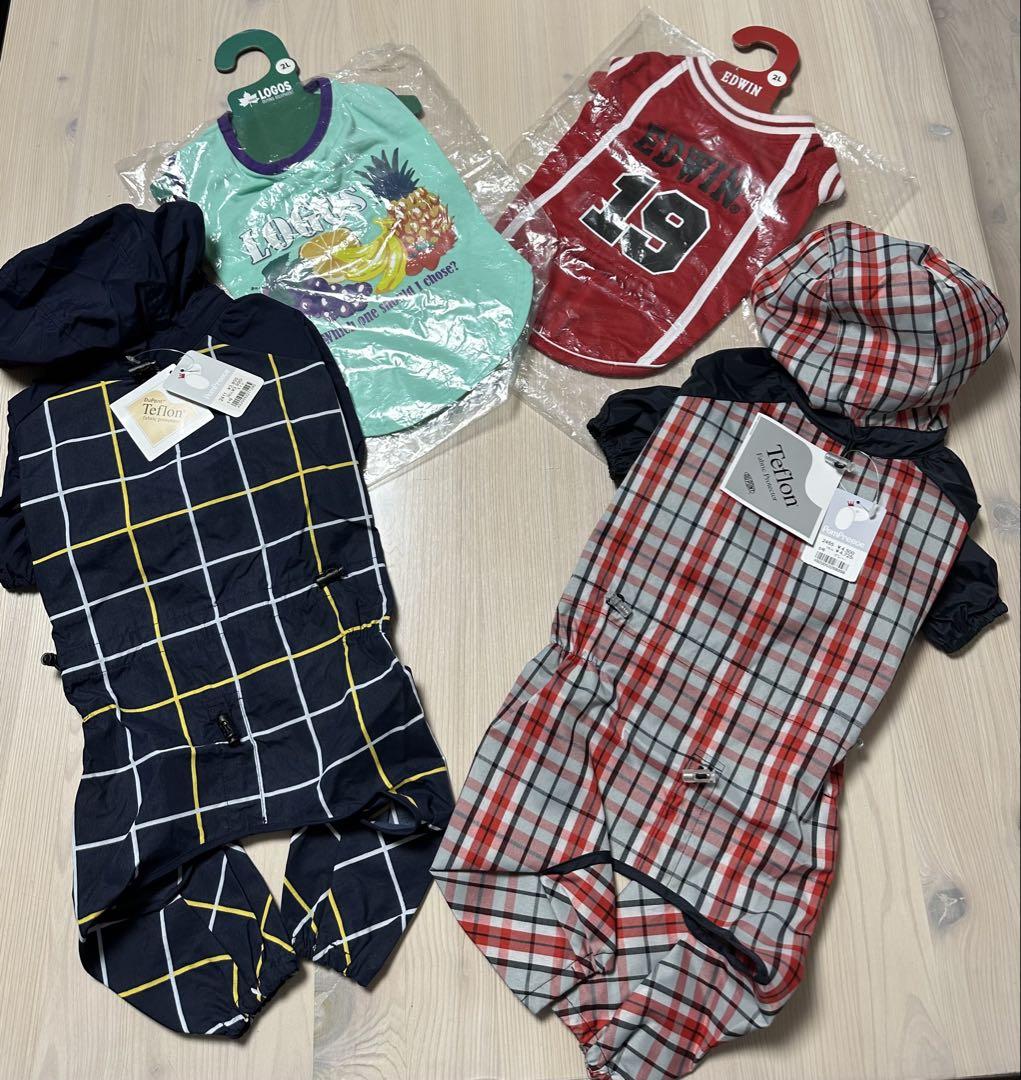 犬服 ドッグ レインコート Tシャツ ペット EDWIN 4点セット まとめ 新