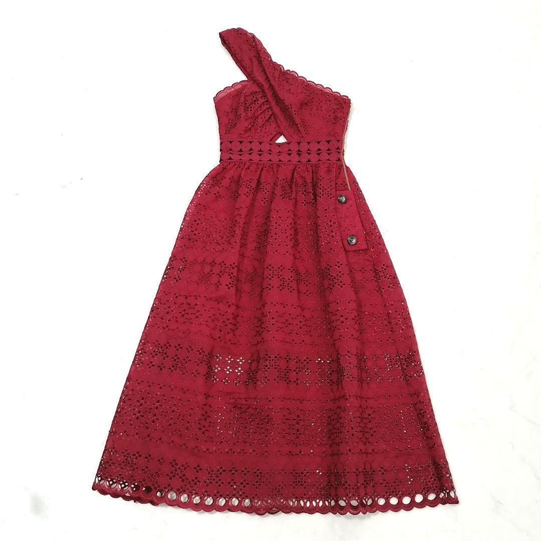 極美品✨ セルフポートレイト ロングワンピース ドレス 刺繍 赤