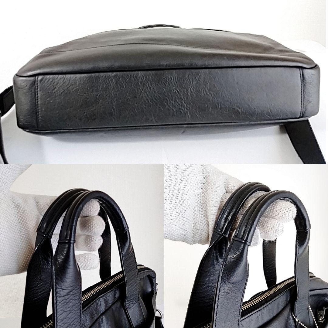 COACH ブラック ビジネスバッグ ショルダー　オールレザー　2way