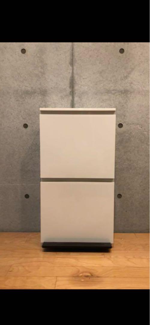 2段収納・ゴミ箱　ホワイト　2個セット