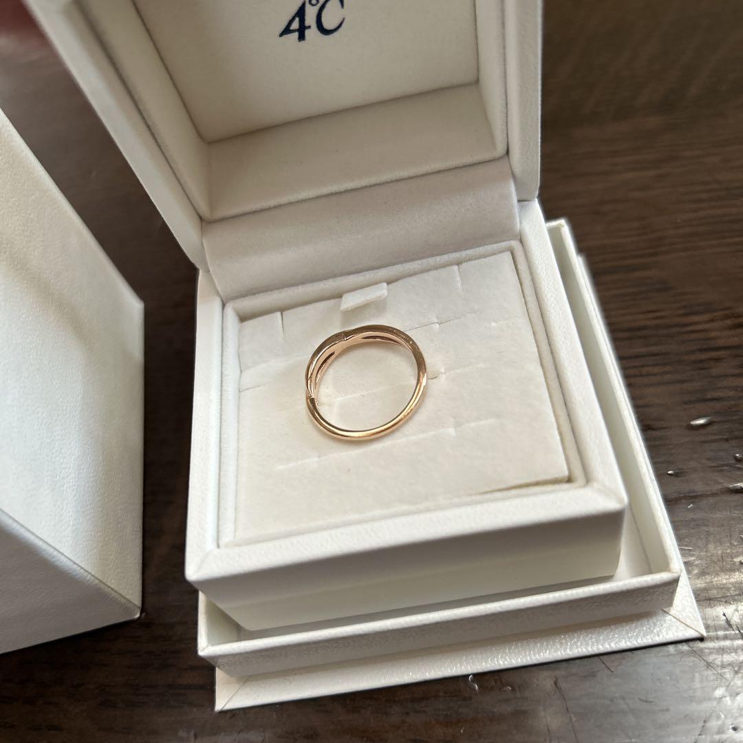 店内商品がすべてレジにて半額！！ 4°C ローズゴールドリング 7号 ピンクゴールド アクセサリー