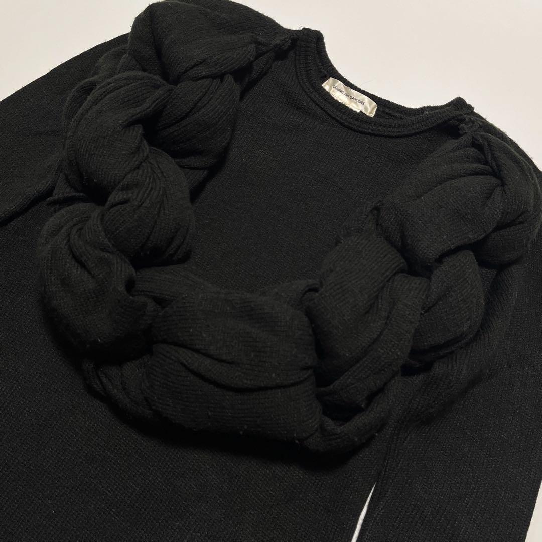 COMME des GARÇONS ニット 捩れデザイン ブラック XS