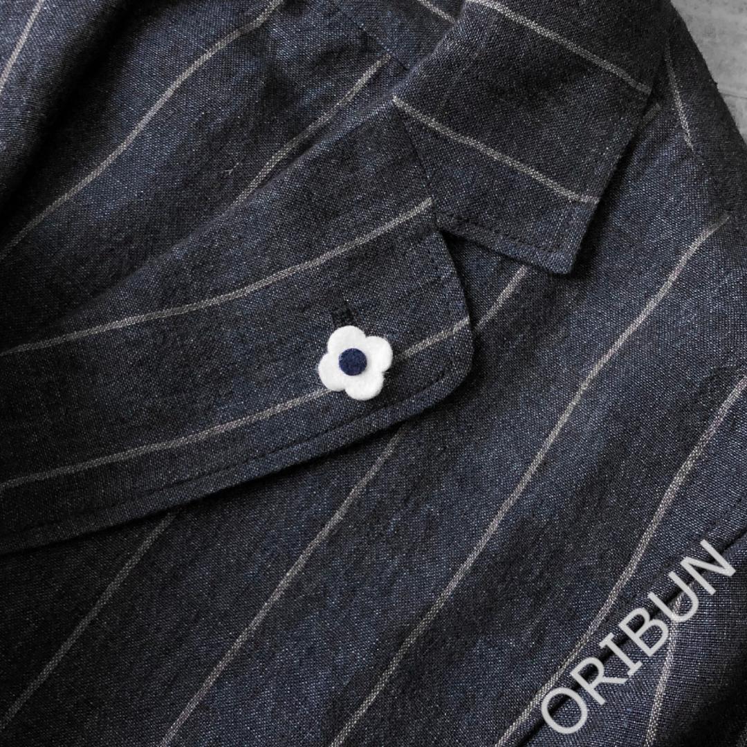 LARDINI リネンストライプ ライトジャケット 干場 LEON - メルカリ