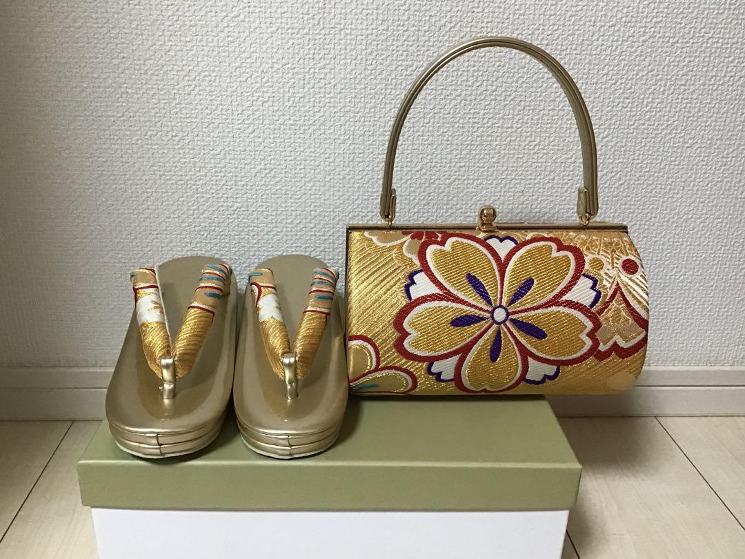 花井幸子❁⃘*.゜正絹振袖 買い足し無しのフルセット 草履バッグ ファー M