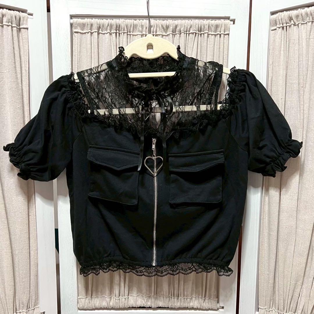 Ank Rouge オフショルレーストップス