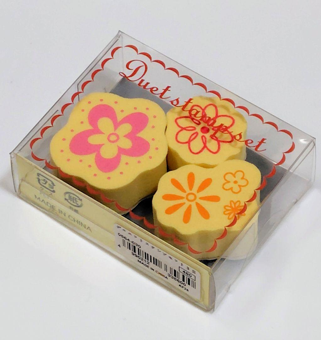 こどものかおスタンプデュエットスタンプセット3個入(花①)
