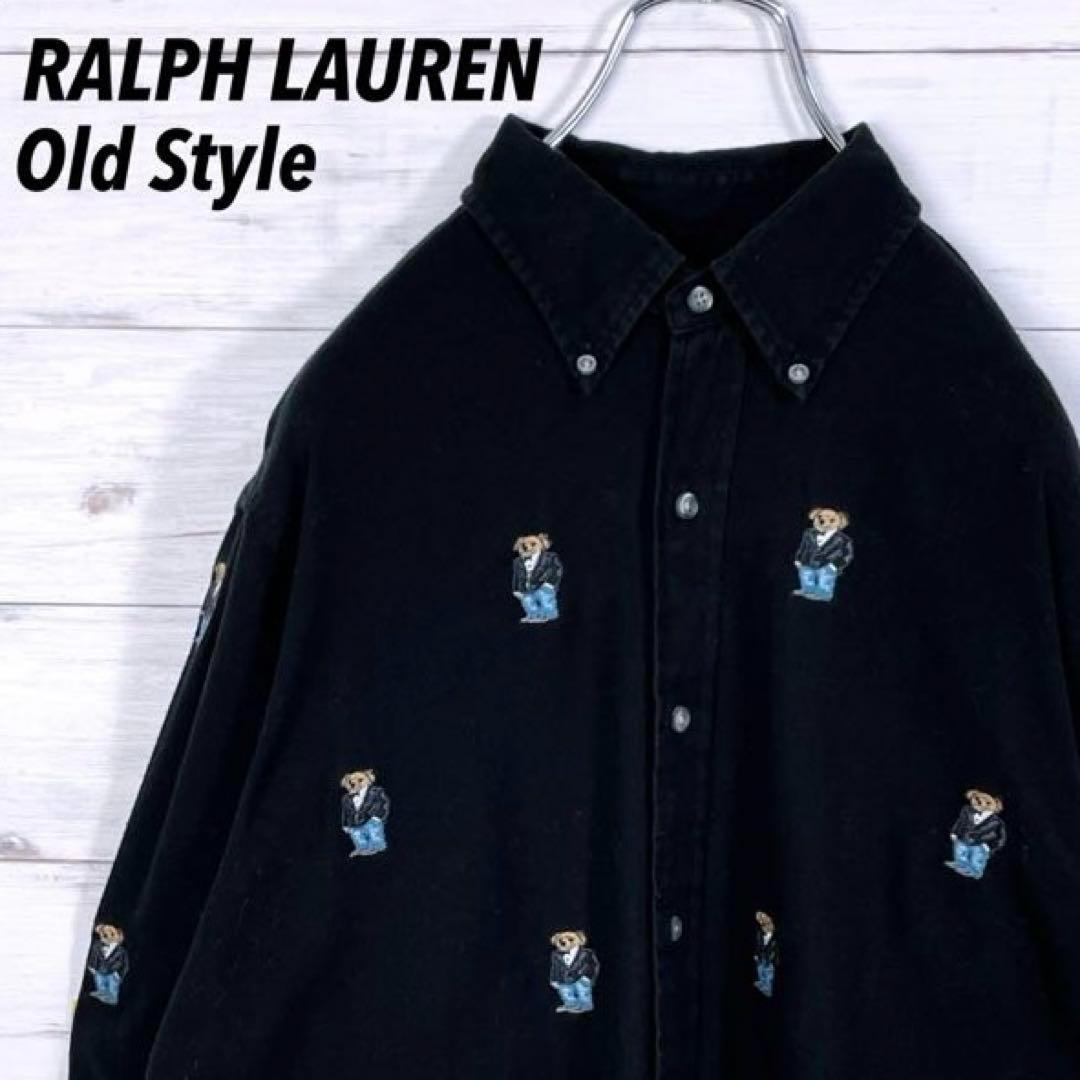 《刺繍ポロベア》RALPH LAUREN☆ラルフローレン☆M☆ボタンダウンシャツ