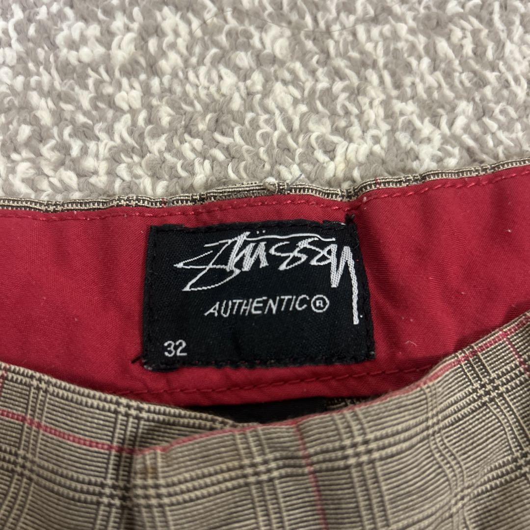32インチ 00s ステューシー y2k チェック柄 ショートパンツ