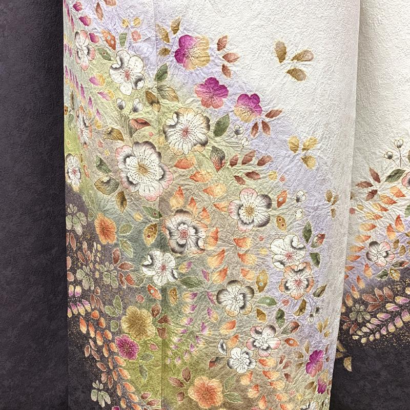 502z2〇人気色! 振袖 辻が花文様 地紋 白 グレー〇美品 成人式 502z2〇人気色! 振袖 辻が花文様 地紋 白 グレー〇美品 成人式