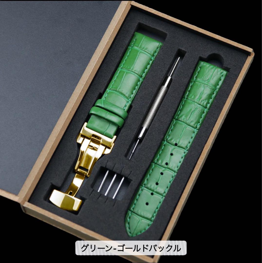 アップルウォッチカスタムレザーベルトApple Watchバンド緑ローズゴールド アップルウォッチカスタムレザーベルトApple Watchバンド緑ローズゴールド