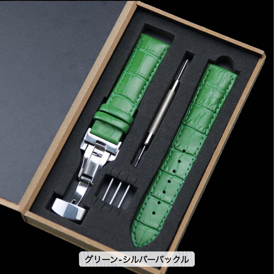 アップルウォッチカスタムレザーベルトApple Watchバンド緑ローズゴールド アップルウォッチカスタムレザーベルトApple Watchバンド緑ローズゴールド