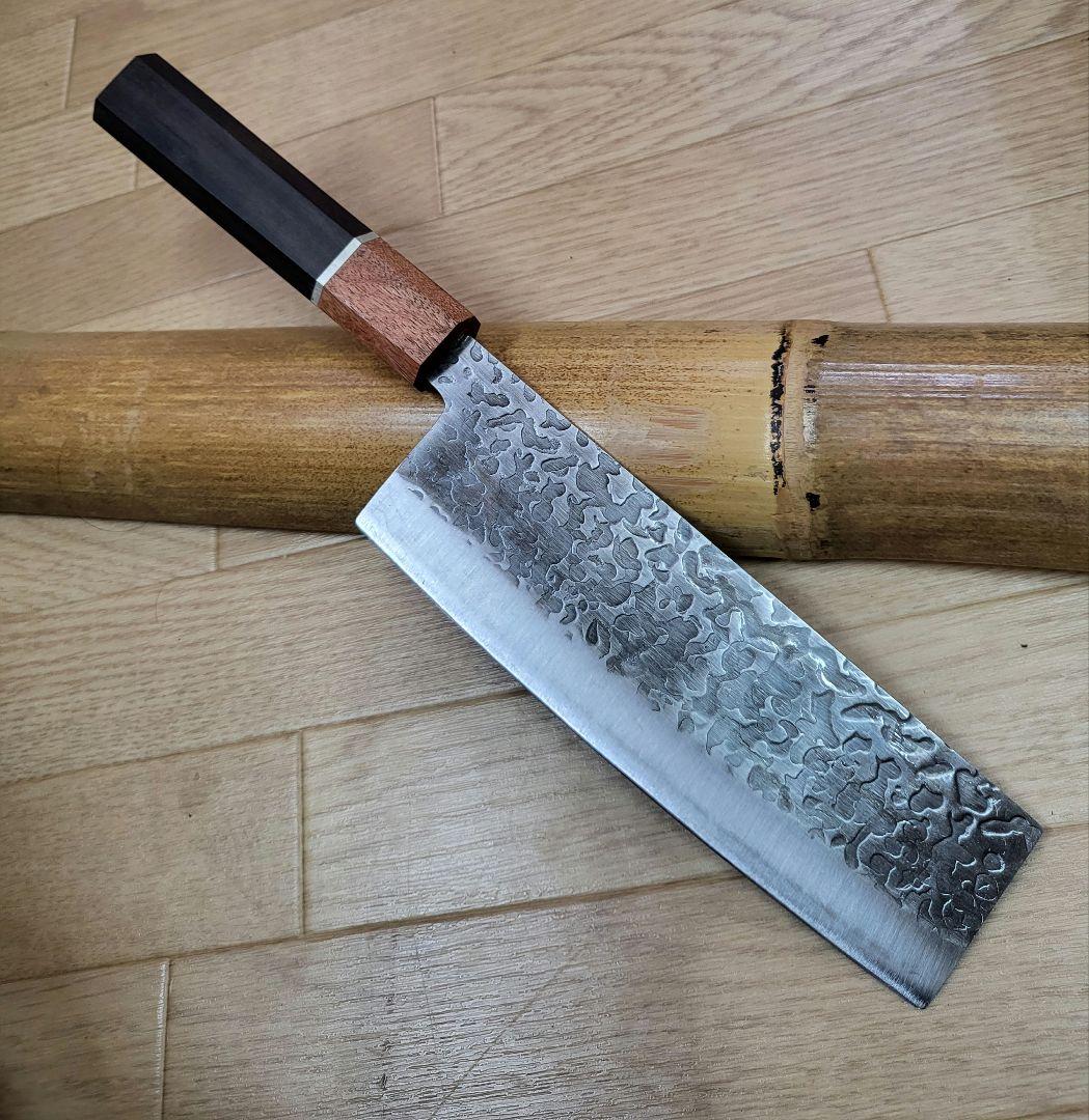 極切れ菜切り包丁　天然木八角柄