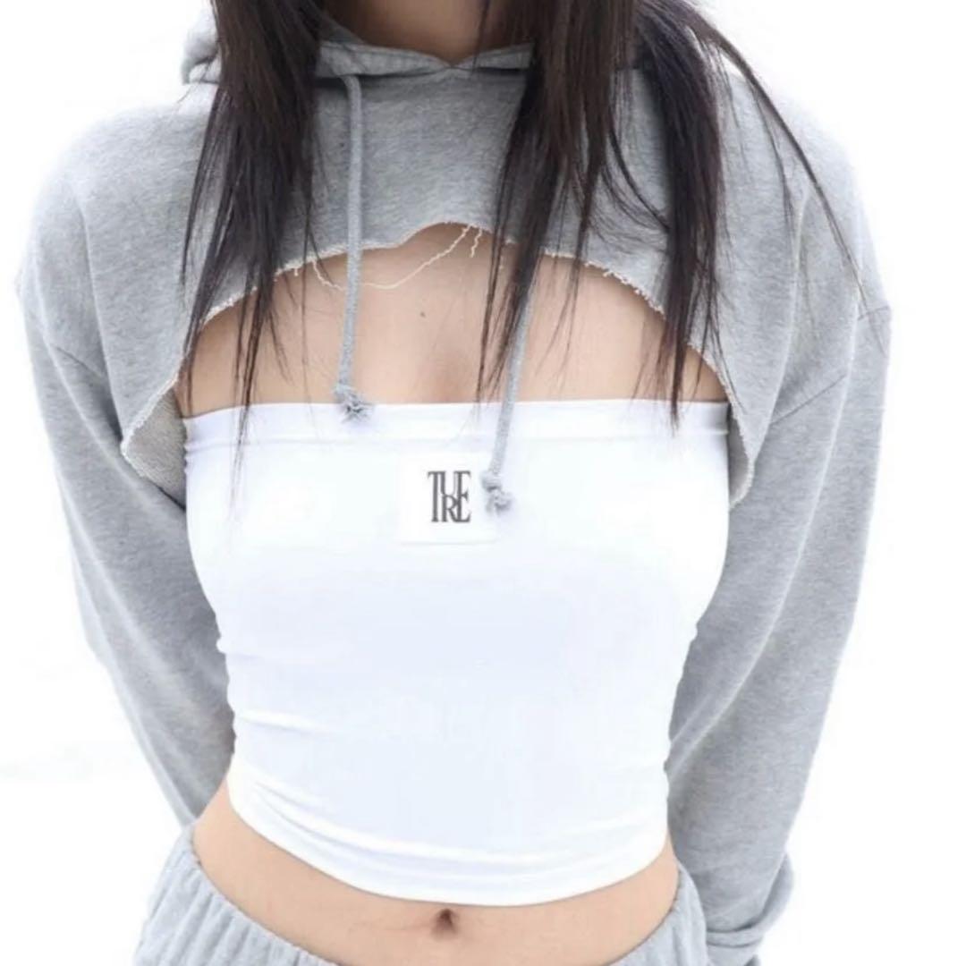 【ture.seoul】main label tube top white