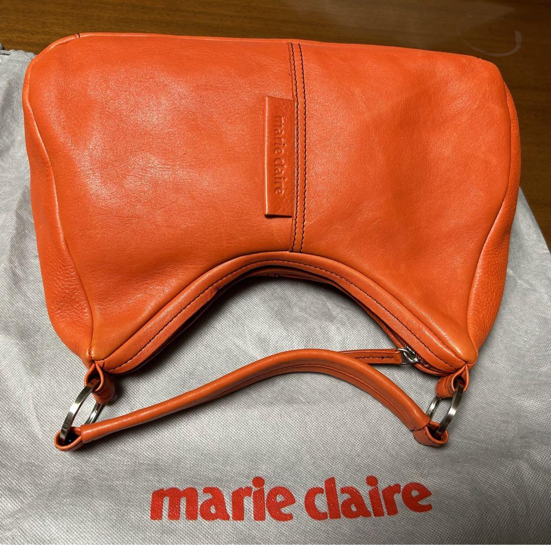 新品】【美品】マリクレール ミニバック(オレンジ色・レザー