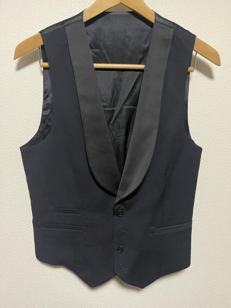 H&M タキシード スーツベスト ネイビー 44/Sサイズ