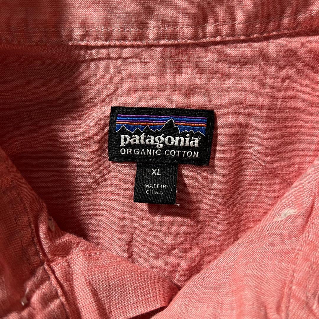 【希少XL、サーモンピンク】patagoniaボタンダウン半袖シャツ古着アメカジ