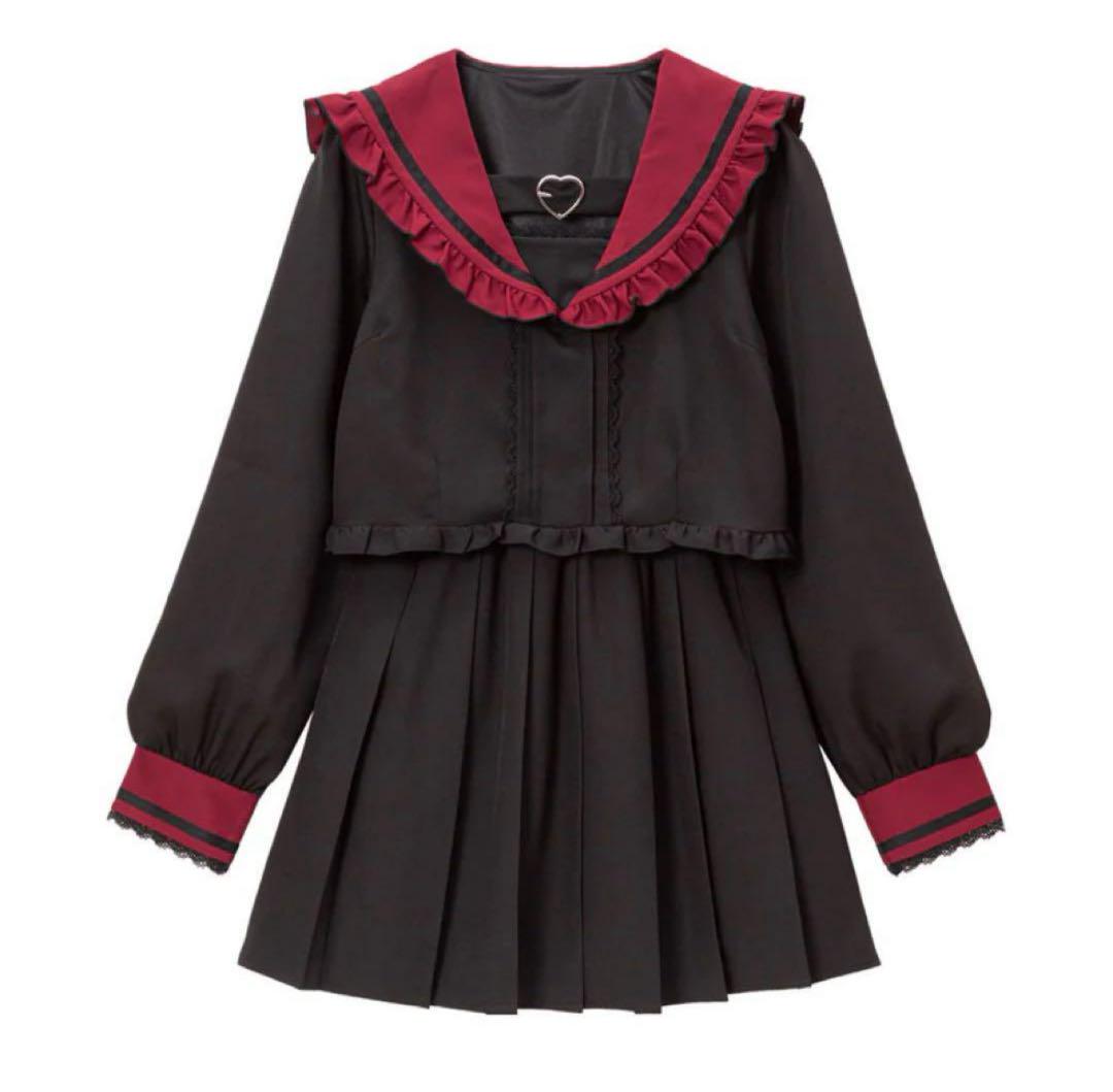 セットアップ風ハートベルトセーラーワンピ dearmylove 夢展望